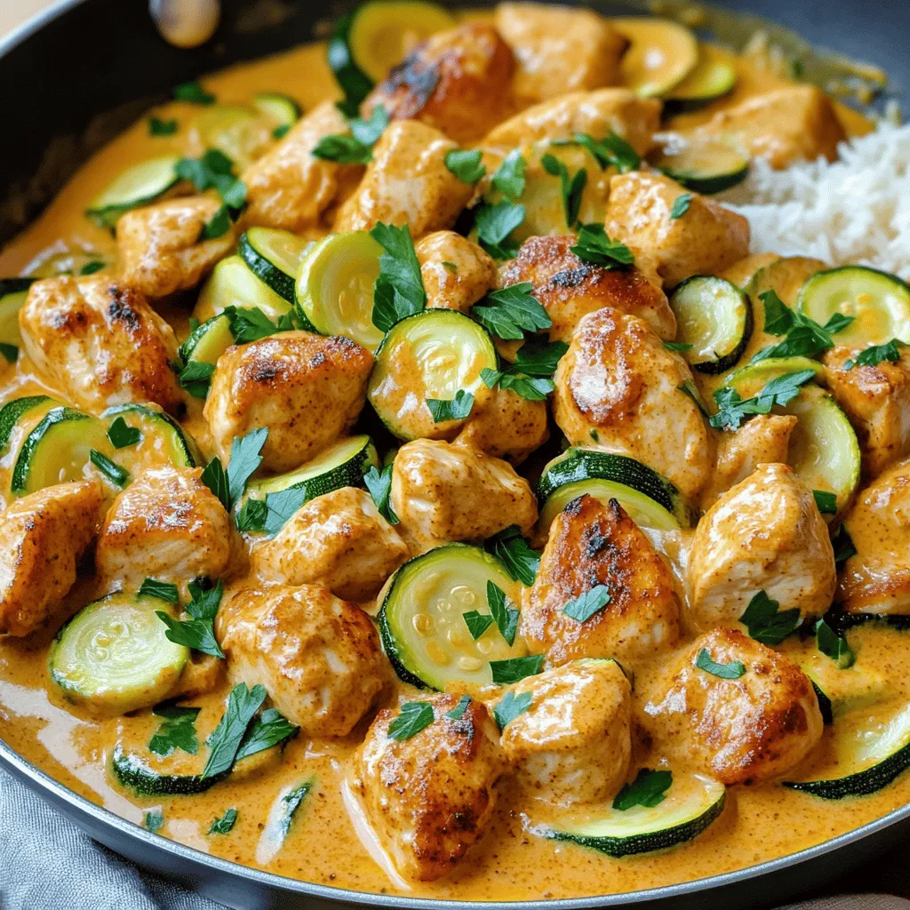 Cremiges Paprika-Zucchini-Hähnchen Easy Dinner Recipe