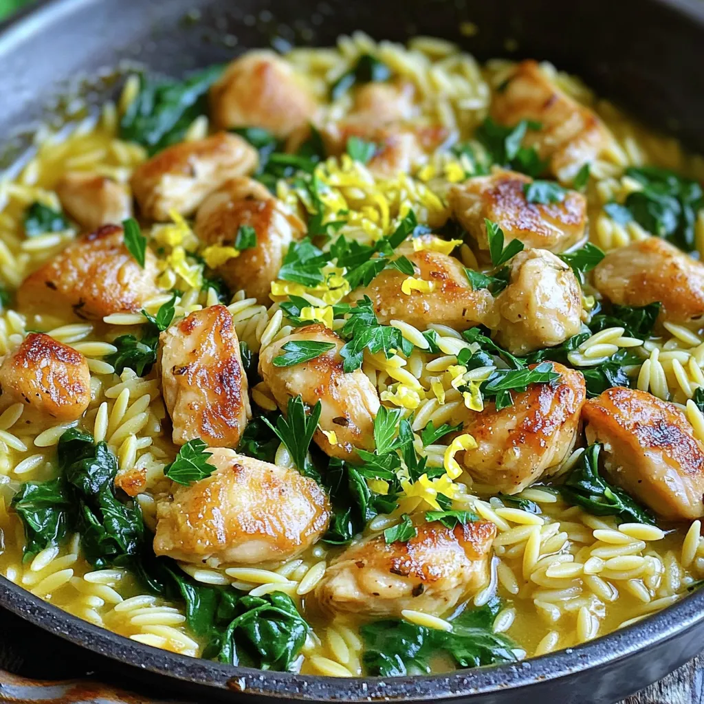 Lemon Herb Chicken Orzo Skillet Perfect Weeknight Meal