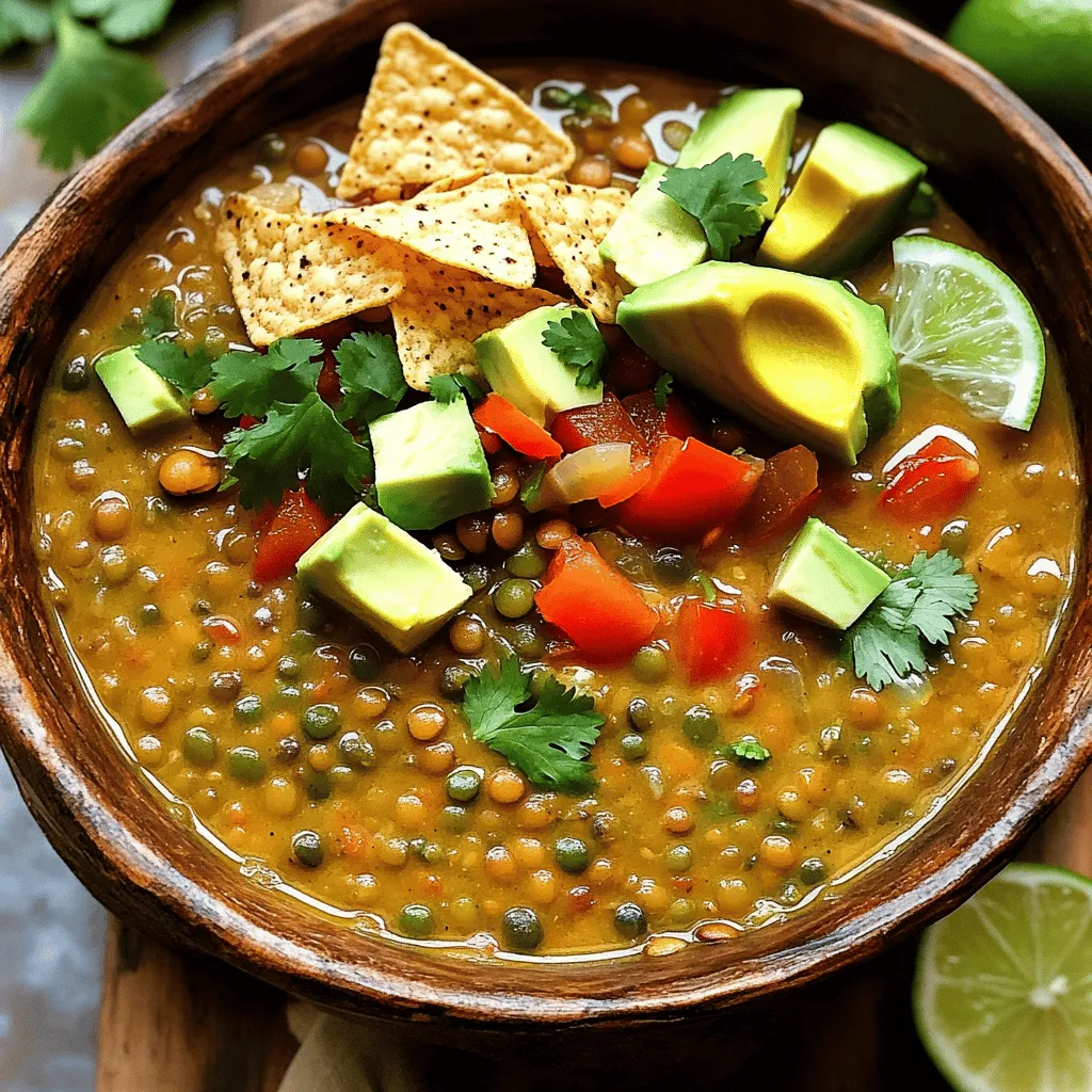 Creamy Vegan Lentil Tortilla Soup Simple and Tasty