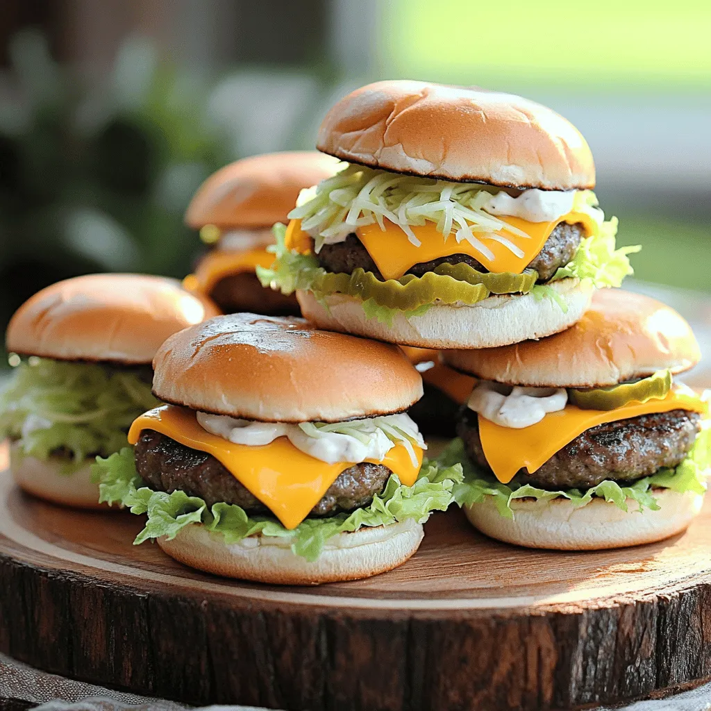 - 1 pound ground beef - 1/2 teaspoon salt - 1/2 teaspoon black pepper - 4 slices American cheese - 12 small slider buns - 1 cup shredded iceberg lettuce - 1/2 cup dill pickles, sliced - 1/4 cup finely chopped onions