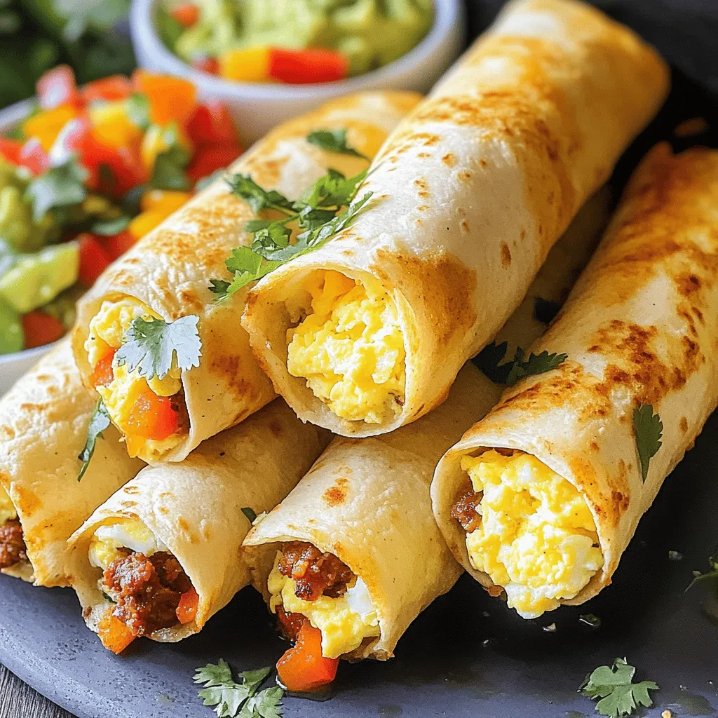 To make breakfast taquitos, you need simple, fresh ingredients. Here’s a list of what you will need for this breakfast taquitos recipe: