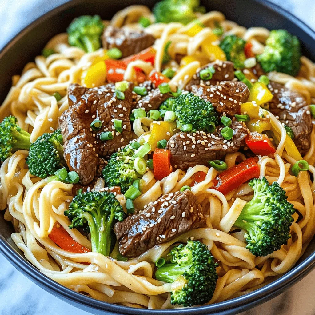 To make tasty beef broccoli noodles, you need a few key ingredients. First, you will want fresh egg noodles or any noodles you like. They add a nice texture and soak up the sauce well.