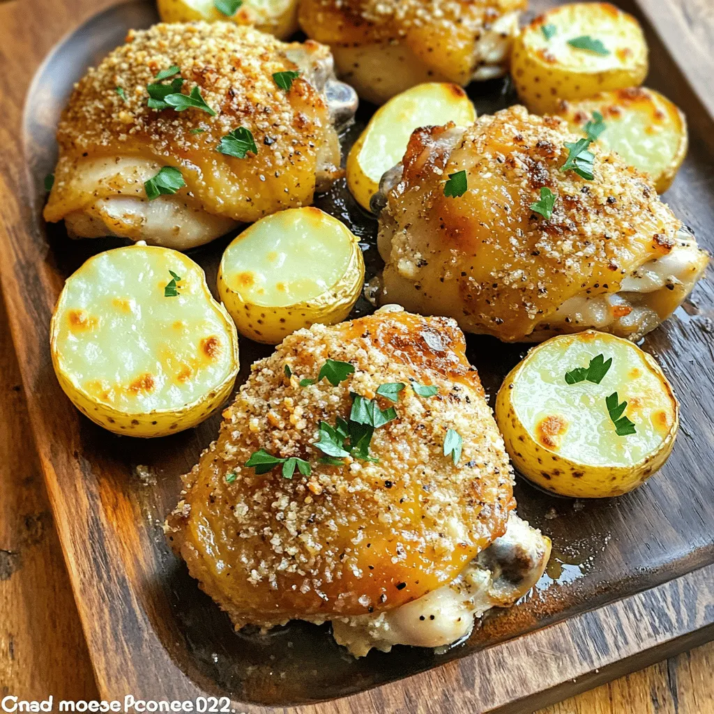 One-Pan Garlic Parmesan Chicken and Potatoes Delight