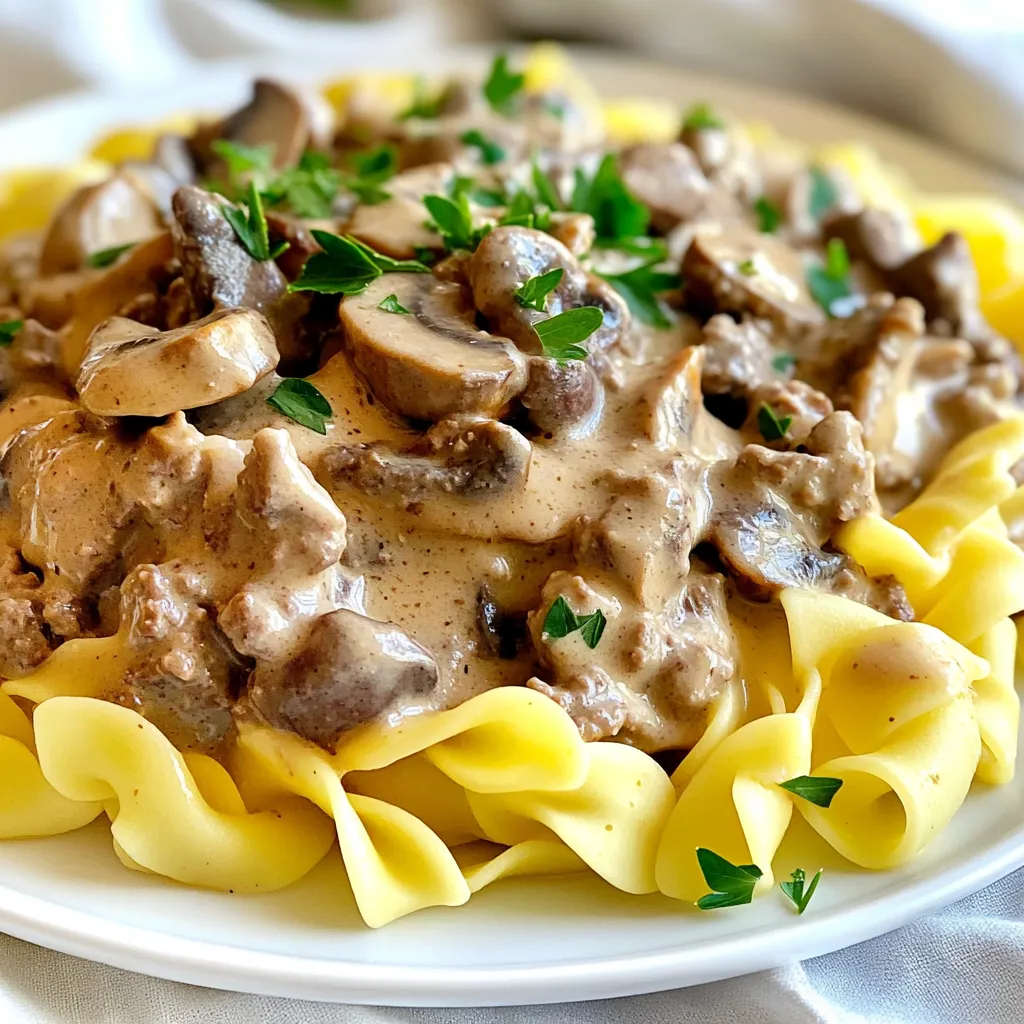 Creamy Ground Beef Stroganoff Simple and Savory Meal