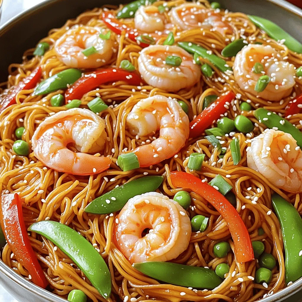 To make a tasty shrimp lo mein, you need a few key ingredients. First, you need lo mein noodles. These noodles are the base of the dish. They soak up the sauce well and have a nice chewy texture.