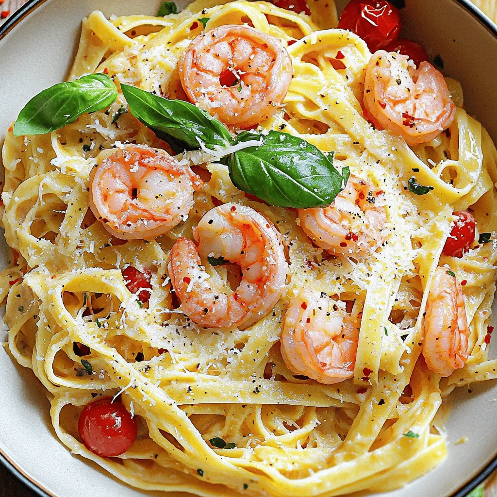 Champagne shrimp pasta has rich and bright flavors. The key ingredients make it special. You need fettuccine or linguine pasta. This type of pasta holds sauce well.