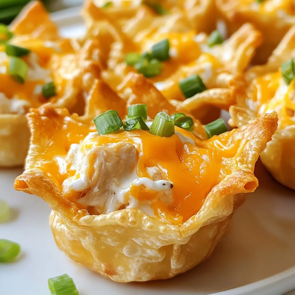Buffalo Chicken Wonton Cups Tasty Party Appetizer