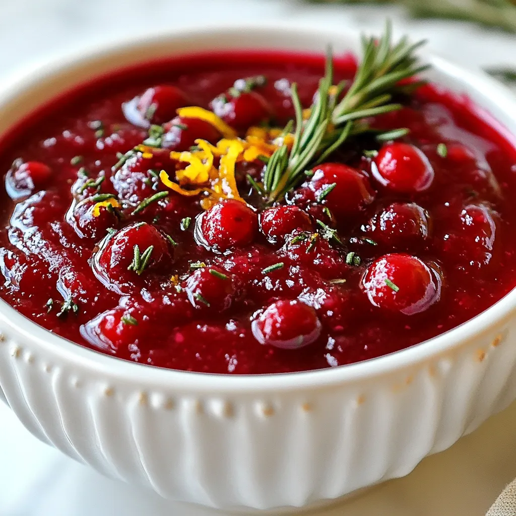 Cranberry Sauce with Rosemary Thyme Flavor Boost