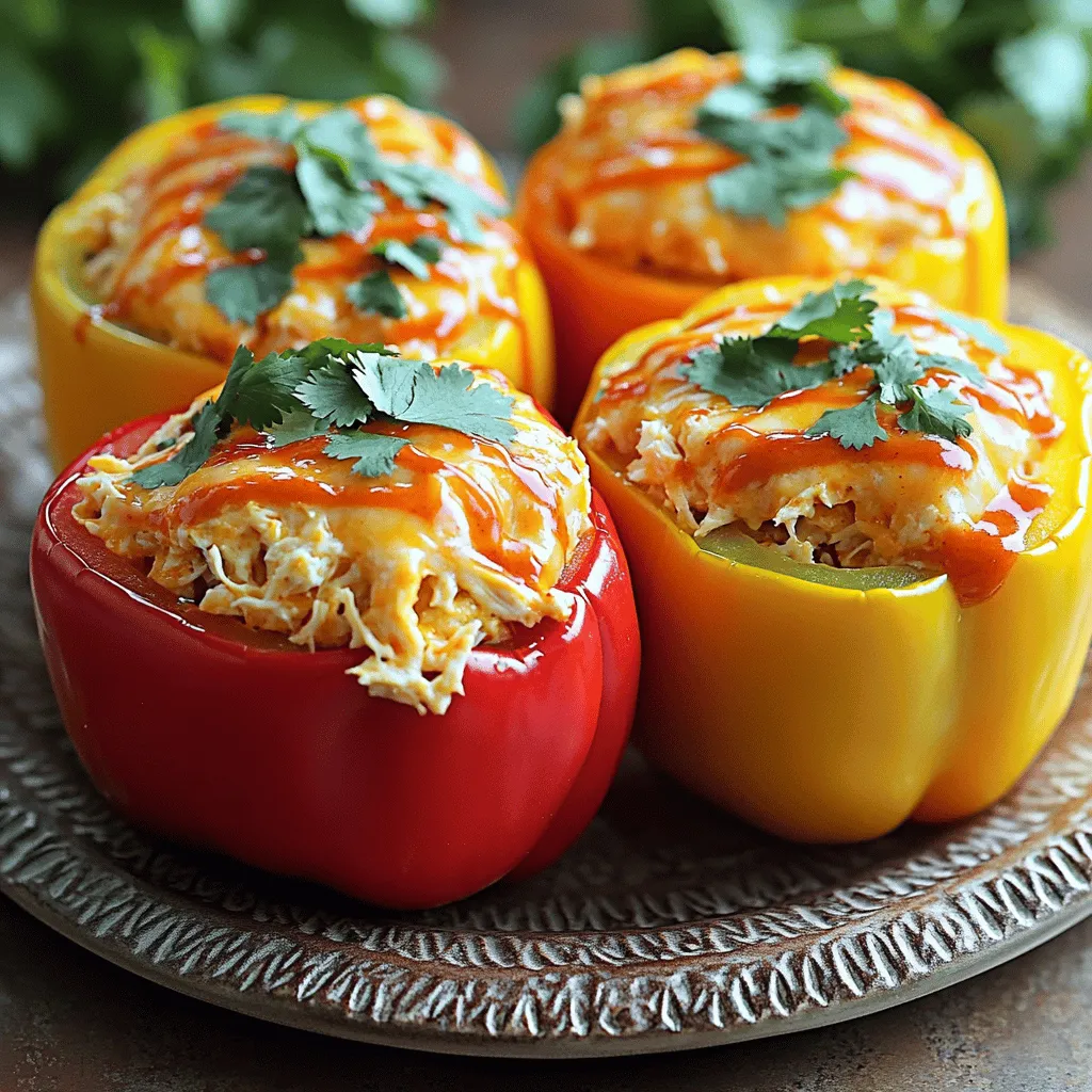 To make Buffalo Chicken Stuffed Peppers, you will need the following ingredients: