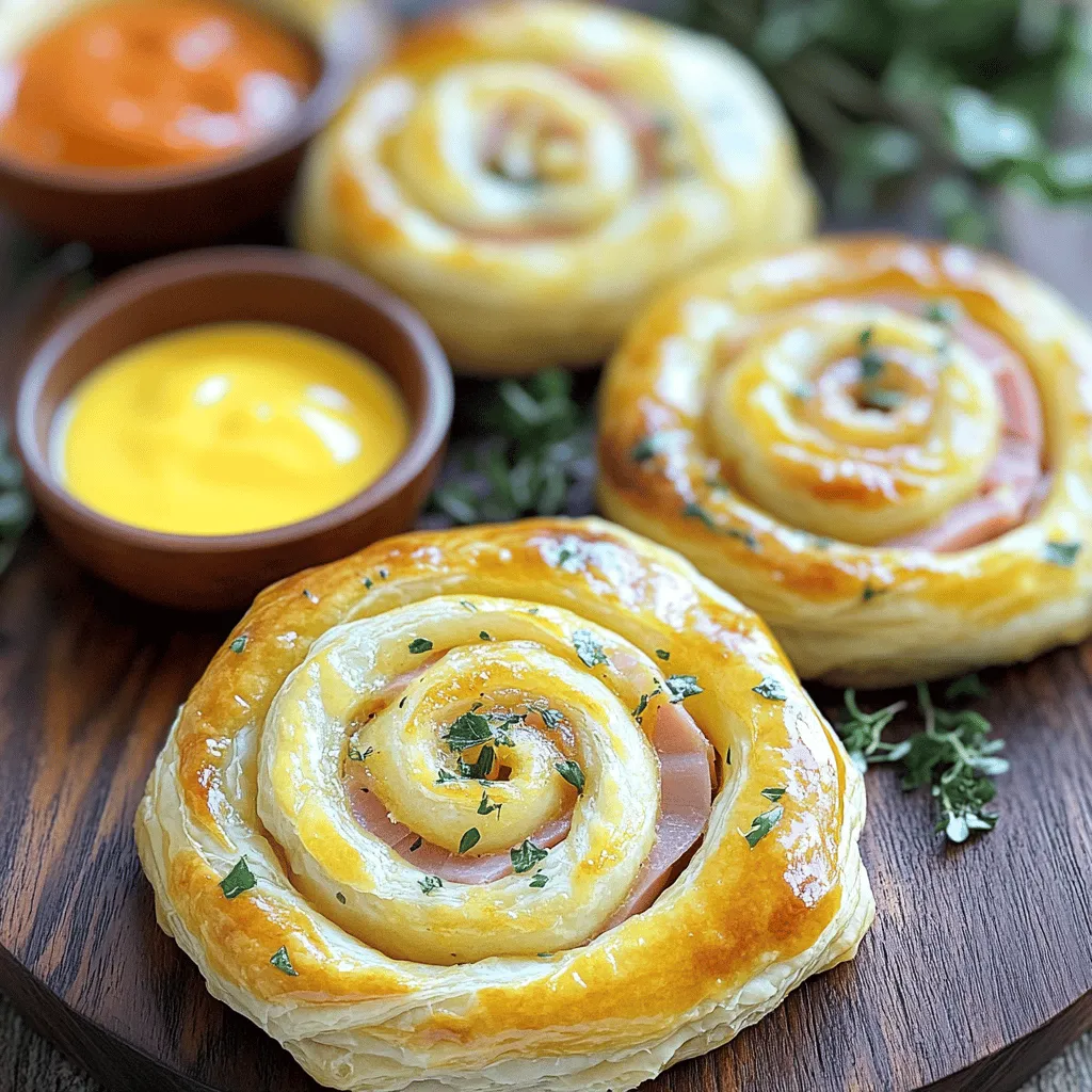 To make these tasty ham and cheese pinwheels, gather the following ingredients: