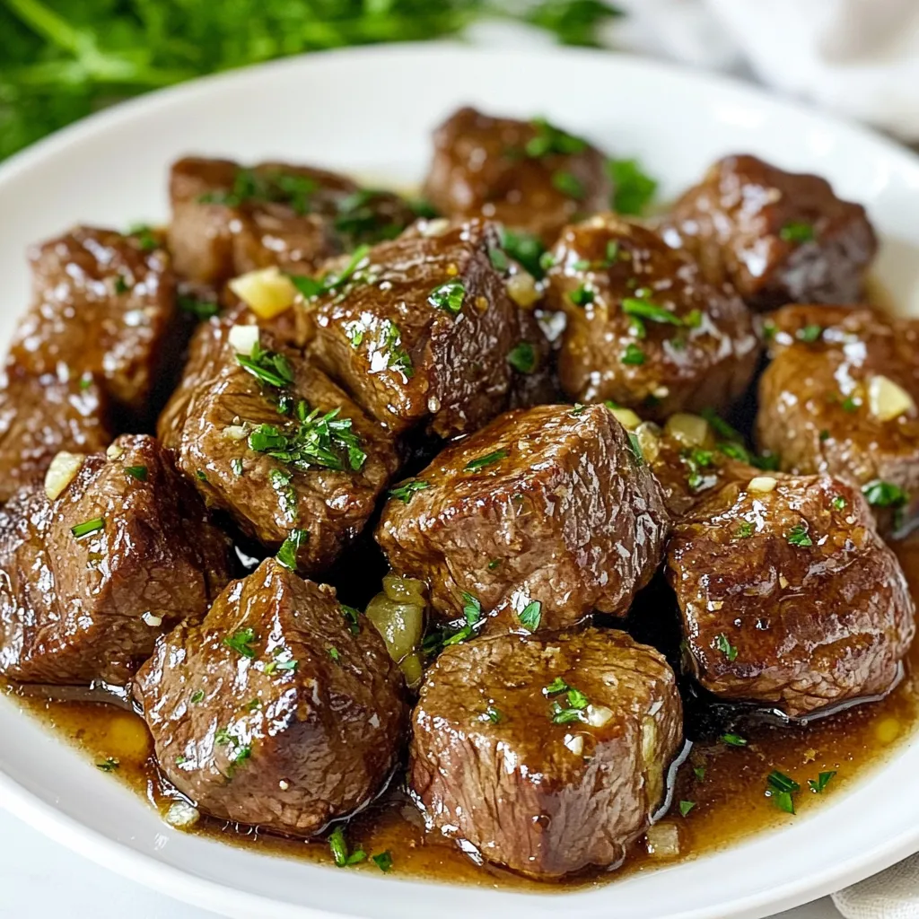 Savory Slow Cooker Garlic Butter Beef Bites Recipe