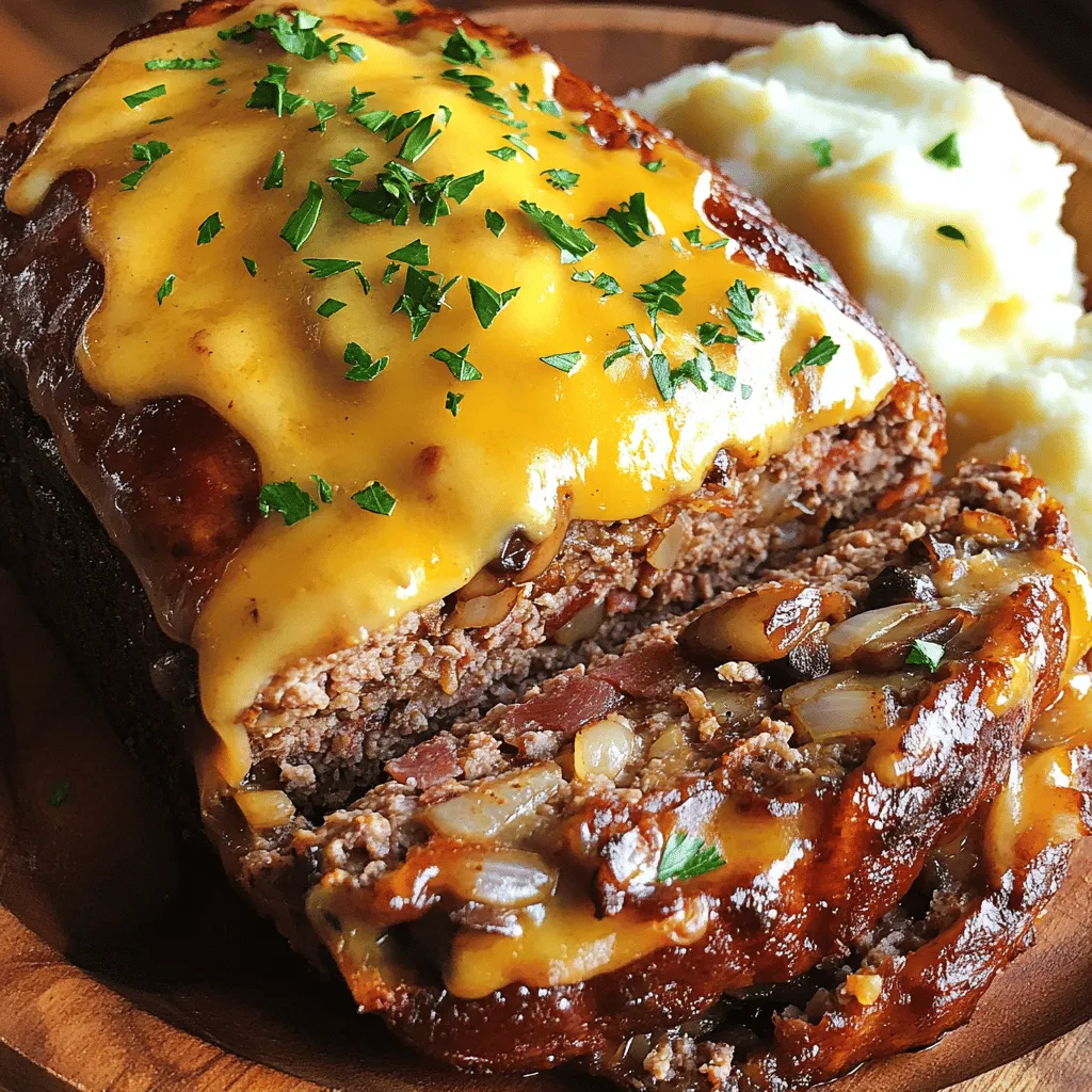 Savory Bacon Mushroom Swiss Cheese Meatloaf Recipe