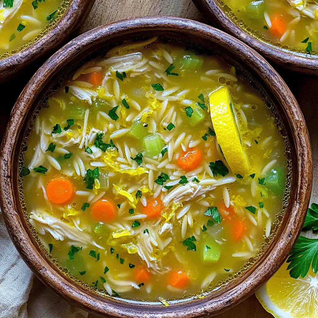 Greek Lemon Chicken Soup with Orzo Flavorful Delight