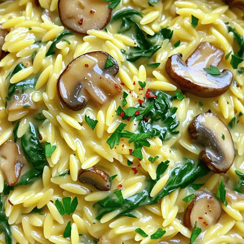 Creamy Mushroom Spinach Orzo Flavorful Weeknight Meal