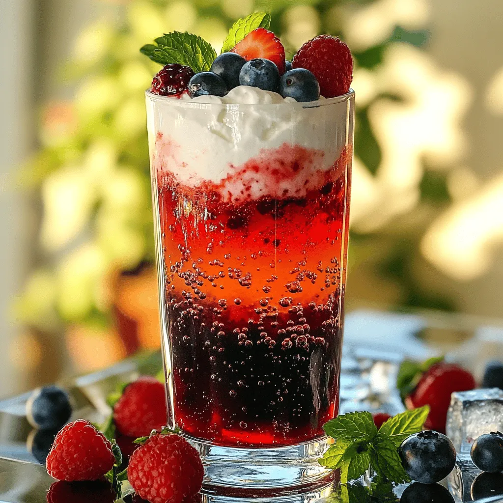 The main ingredients for Berry Italian Cream Soda are simple and fresh. You