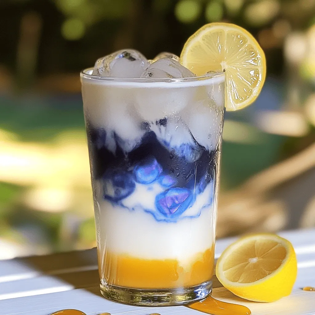 The butterfly pea flower tea latte is a colorful treat. It starts with simple, fresh ingredients. To make this drink, you need dried butterfly pea flowers. These flowers give the tea its stunning blue color. You will also need water to steep the flowers.