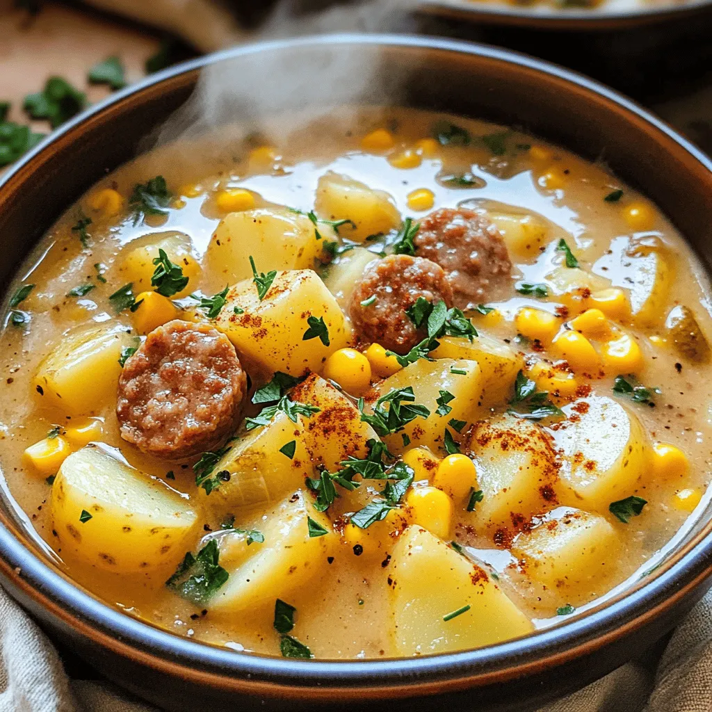 To make a delicious homemade potato and sausage chowder, you need fresh ingredients. Each one plays a key role in the flavor and texture of your dish. Here’s what you’ll need: