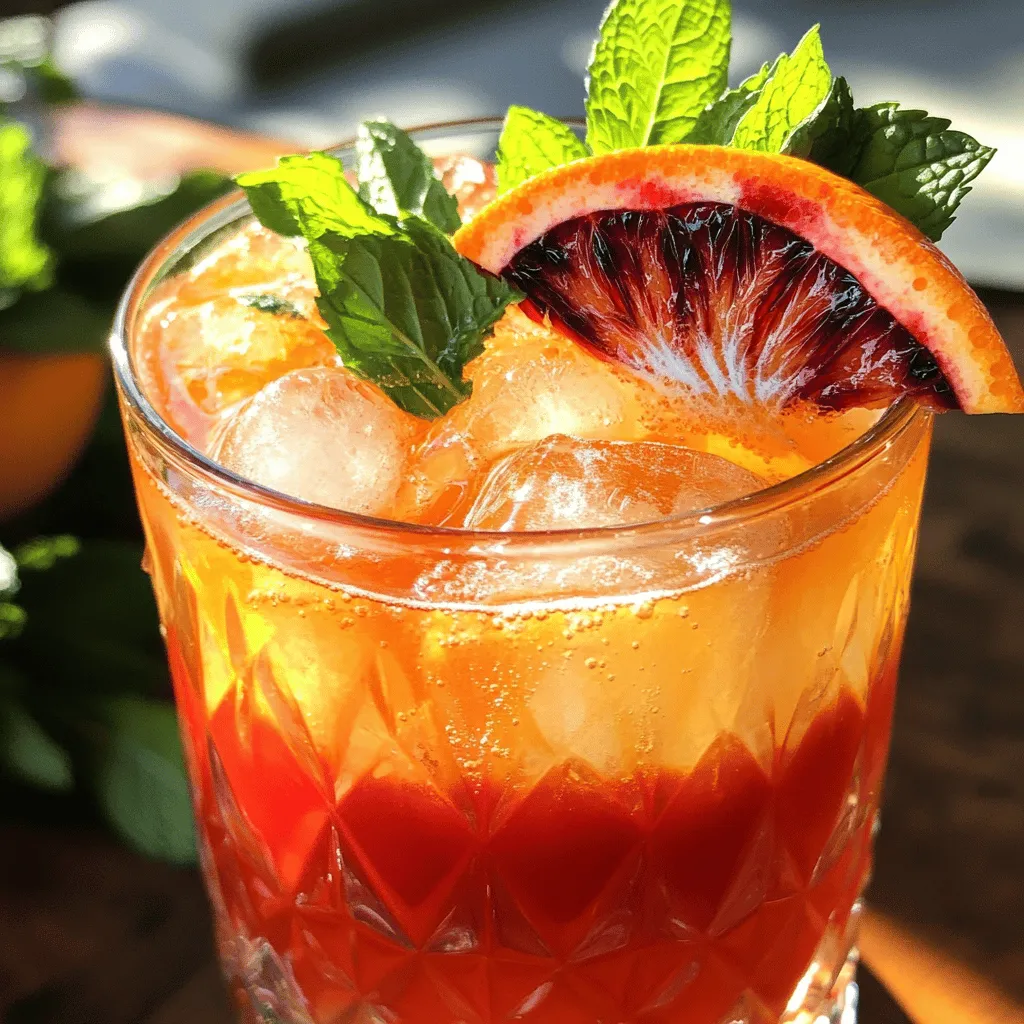 Blood Orange Ginger Spritzer Refreshing Summer Drink