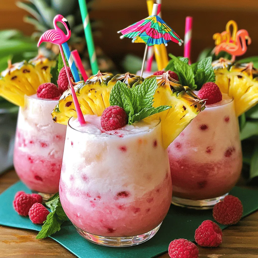 The Pink Flamingo Colada is a fun and fruity drink. It is perfect for hot days. Here are the essential ingredients you need for this tasty cocktail.