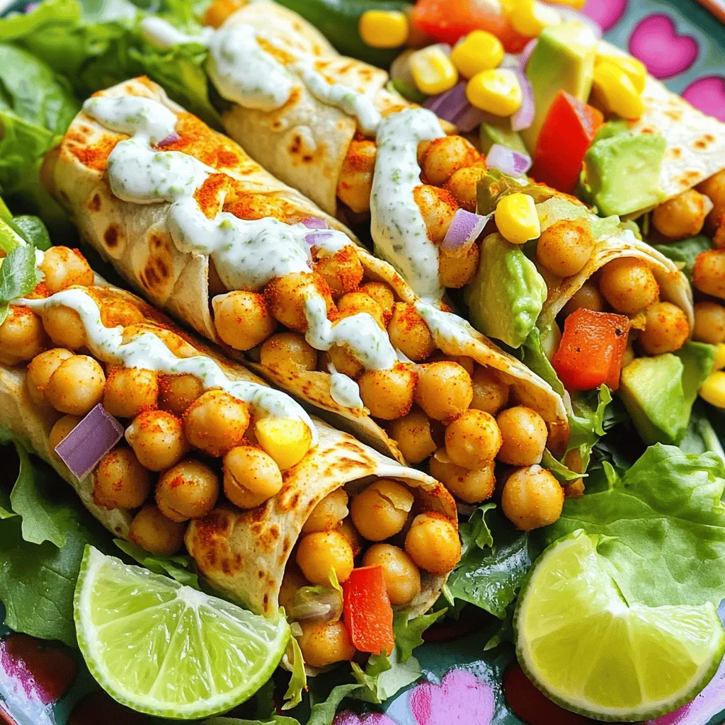 Spicy Chickpea Crunch Wraps Easy and Flavorful Meal
