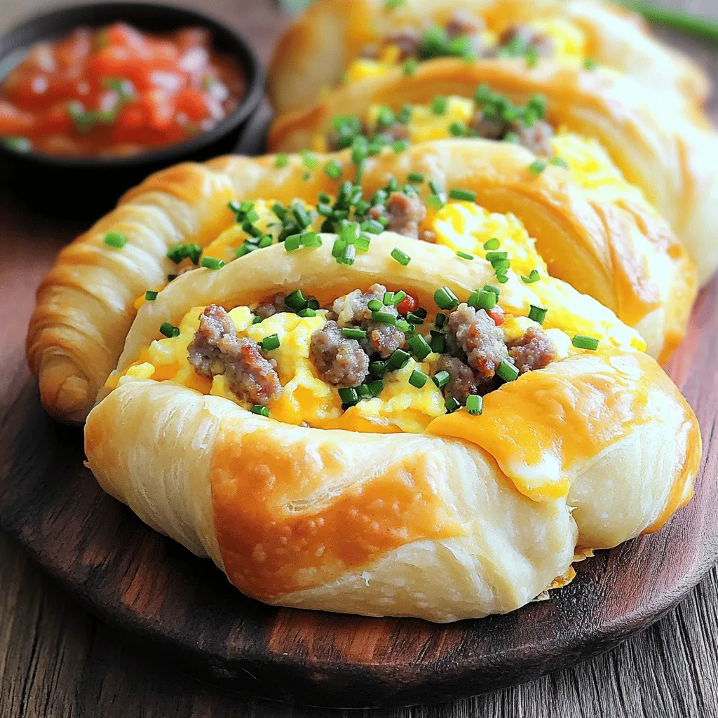 - 1 pound breakfast sausage, crumbled - 6 large eggs - 1 cup sharp cheddar cheese, shredded