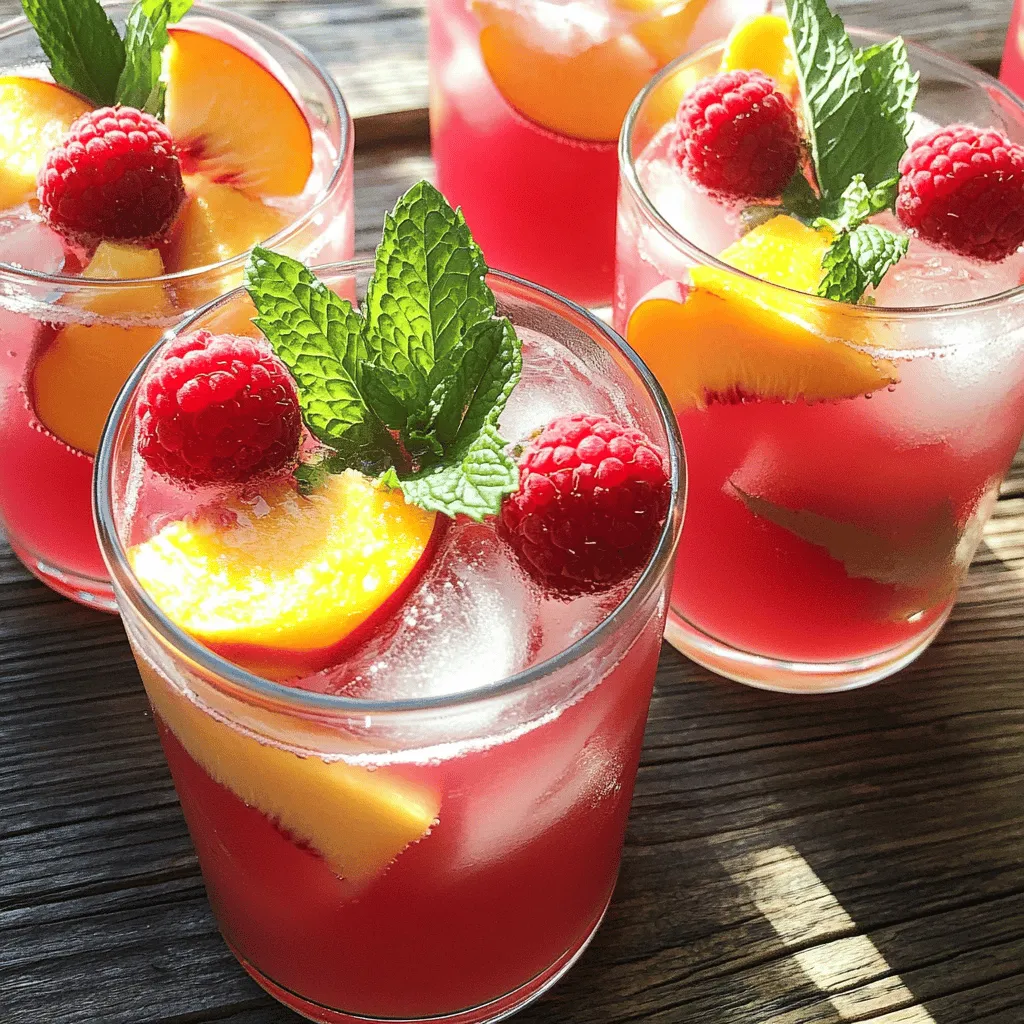 Raspberry Peach Lemonade Refreshing Summer Drink