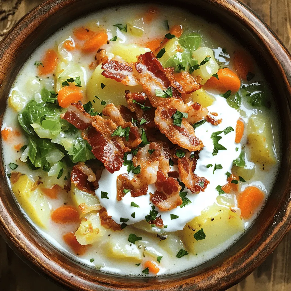 Irish Bacon, Cabbage, and Potato Soup Comfort Bowl