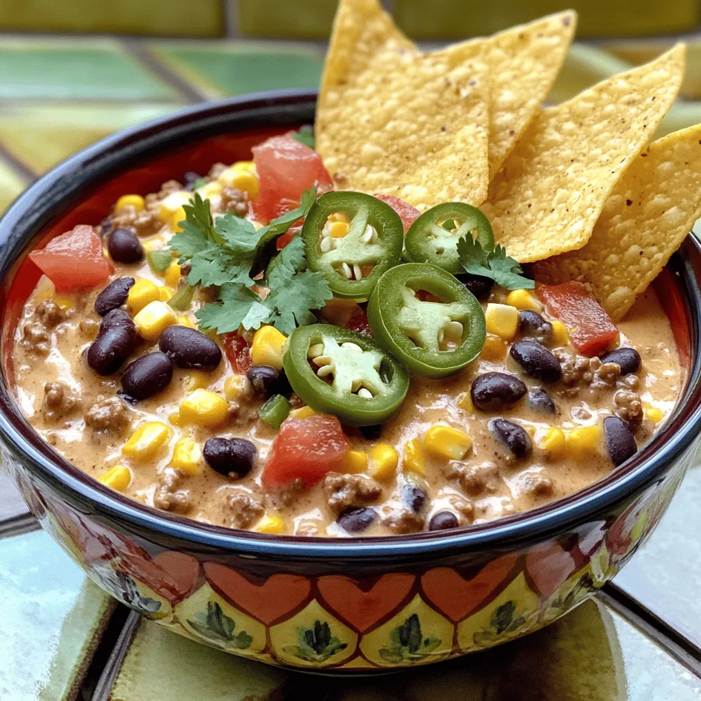 Cowboy Queso is a rich and creamy cheese dip. It brings together flavors from cowboy cuisine and Tex-Mex appetizers. This dip stands out because it combines ground beef, beans, and cheese into one delicious mix. The result is a hearty dish that is perfect for sharing at parties or game day.