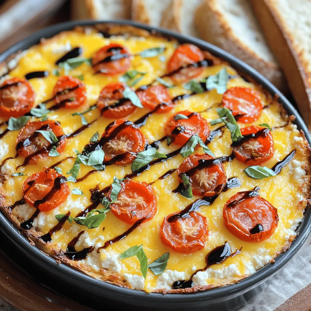 Triple Cheese and Tomato Bruschetta Dip Delight