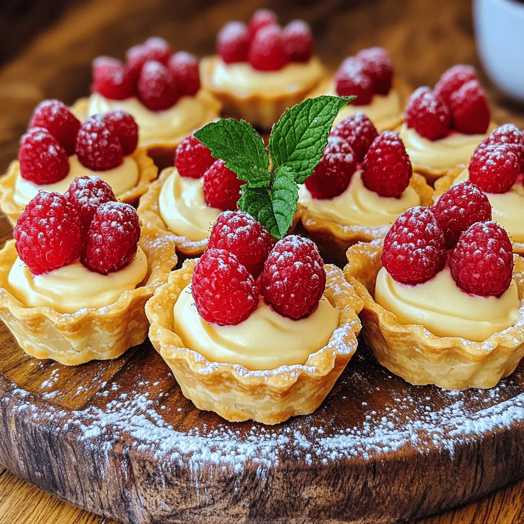 Vanilla Cream Tarts with Fresh Raspberries Delight