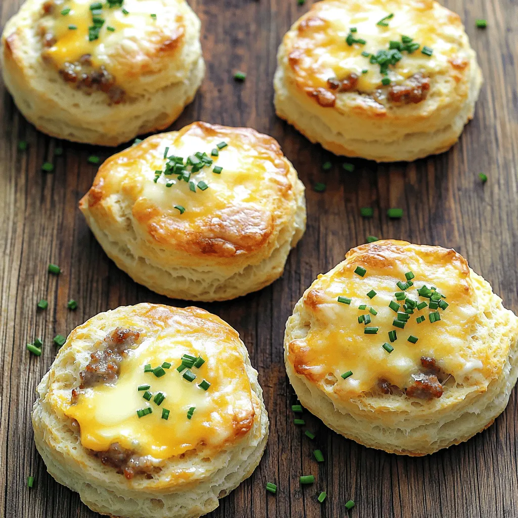 To create these cheesy sausage biscuits, you need simple ingredients. Here’s the list: