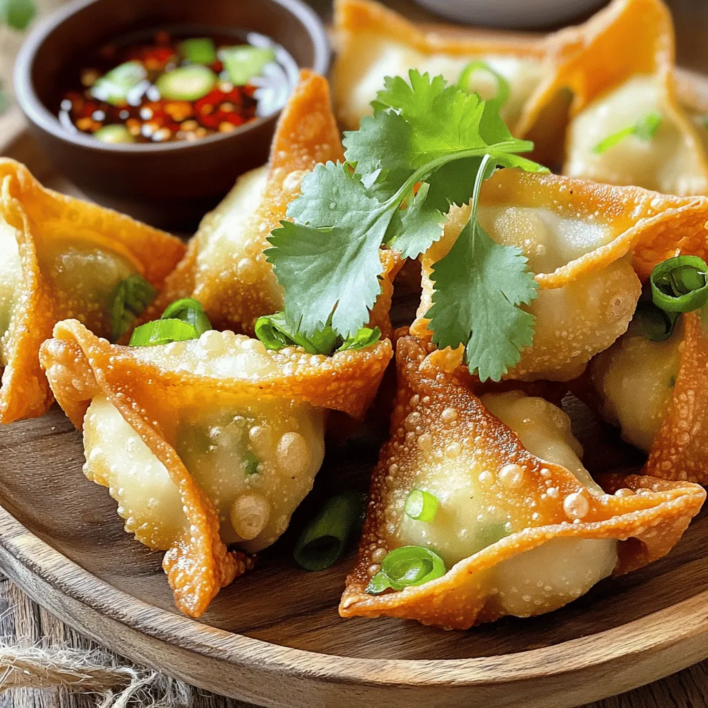 - 1 pound ground pork - 2 green onions, finely chopped - 1 tablespoon fresh ginger, minced - 2 cloves garlic, minced - 1 package wonton wrappers