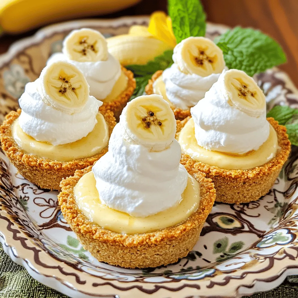 To make a mini banana cream pie, you need a few key ingredients. Each part of the pie adds flavor and texture.