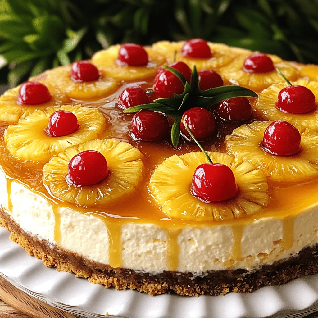 To make Pineapple Upside-Down Cheesecake, gather these key ingredients: