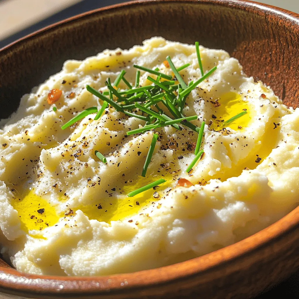 Roasted Garlic Mashed Cauliflower Creamy Bliss Dish