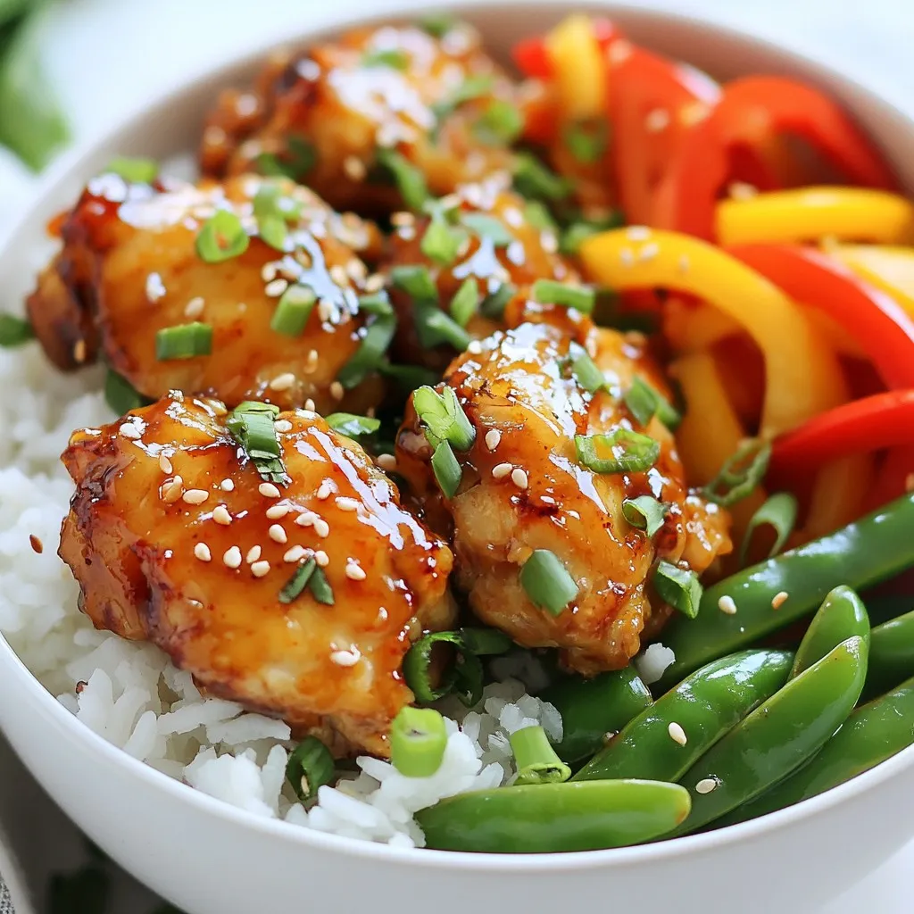 Savory Sweet Chili Chicken Thigh Rice Bowls Recipe