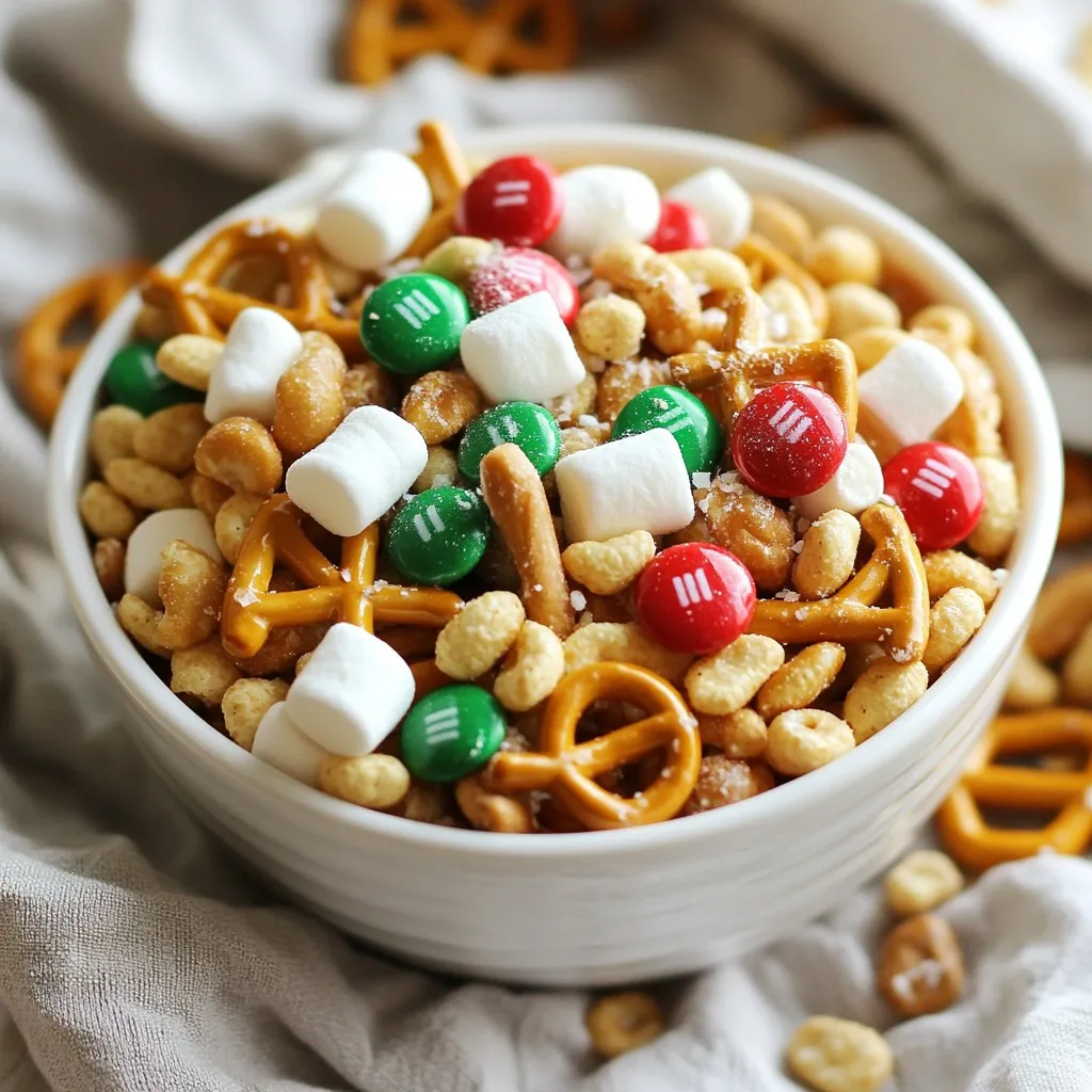 Santa Crunch Snack Mix Festive Holiday Treat Recipe