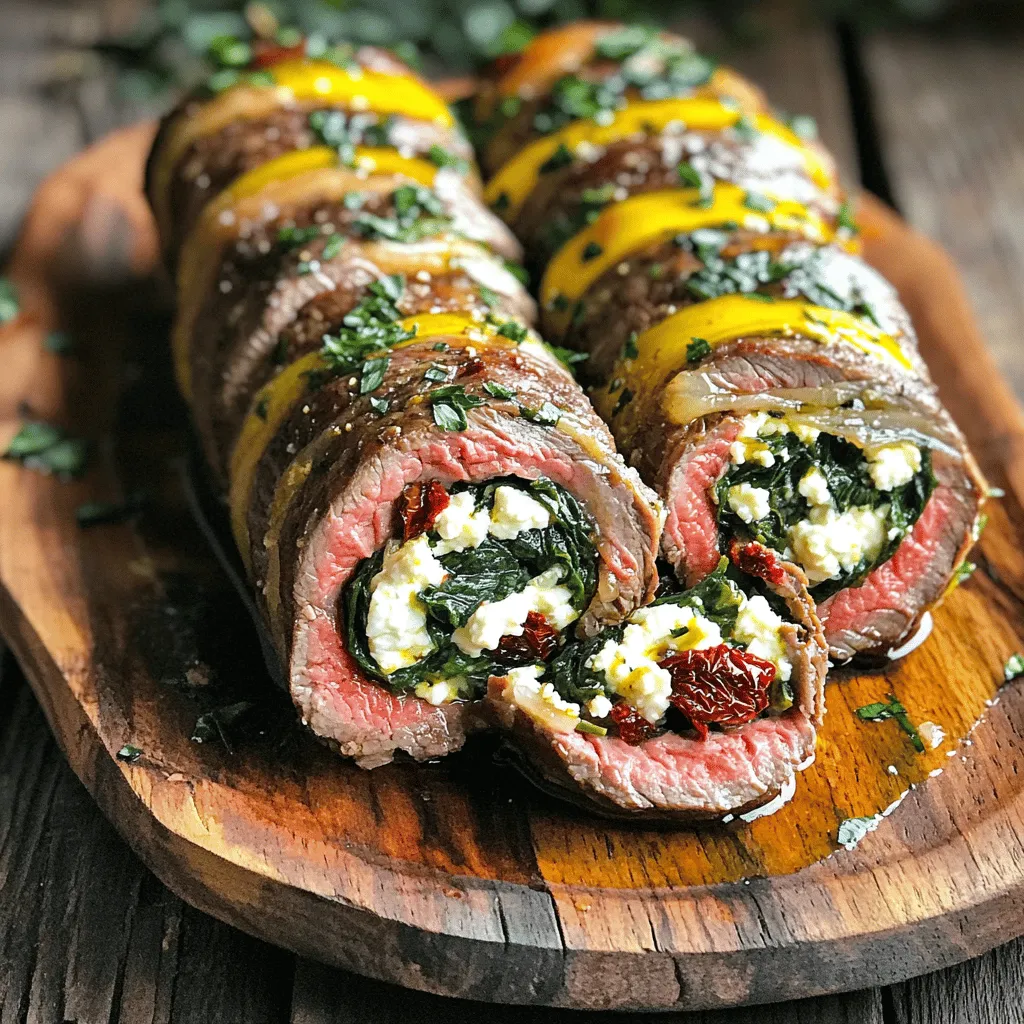 Preparing stuffed flank steak is fun and straightforward. First, gather your tools. You need a sharp knife, cutting board, mixing bowl, skillet, and cooking twine. A meat mallet can help you flatten the steak.
