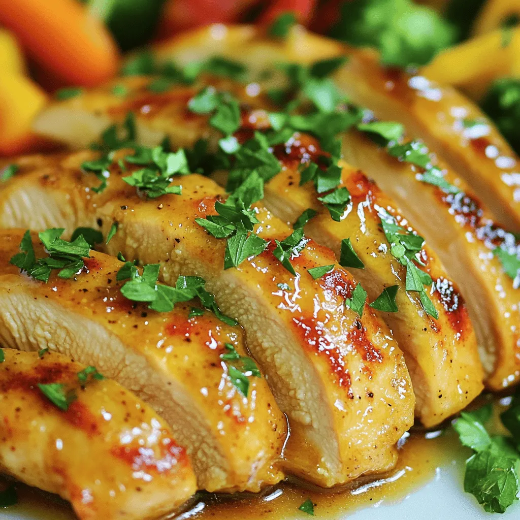 To make a great honey mustard chicken recipe, you need a few key ingredients. First, use four boneless, skinless chicken breasts. These cook well and stay juicy. Next, gather 1/3 cup of honey. Honey adds the perfect sweetness.