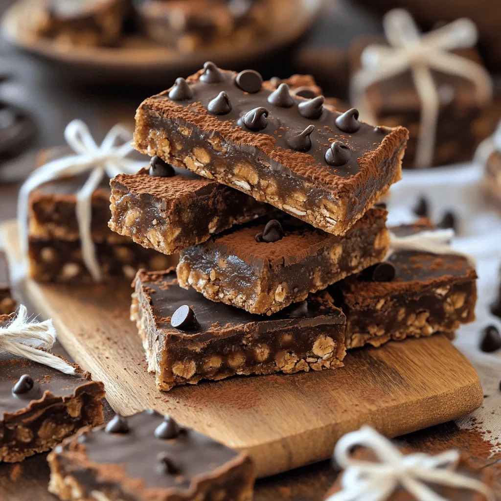 No-Bake Choco Peanut Butter Oat Bars Delightfully Easy