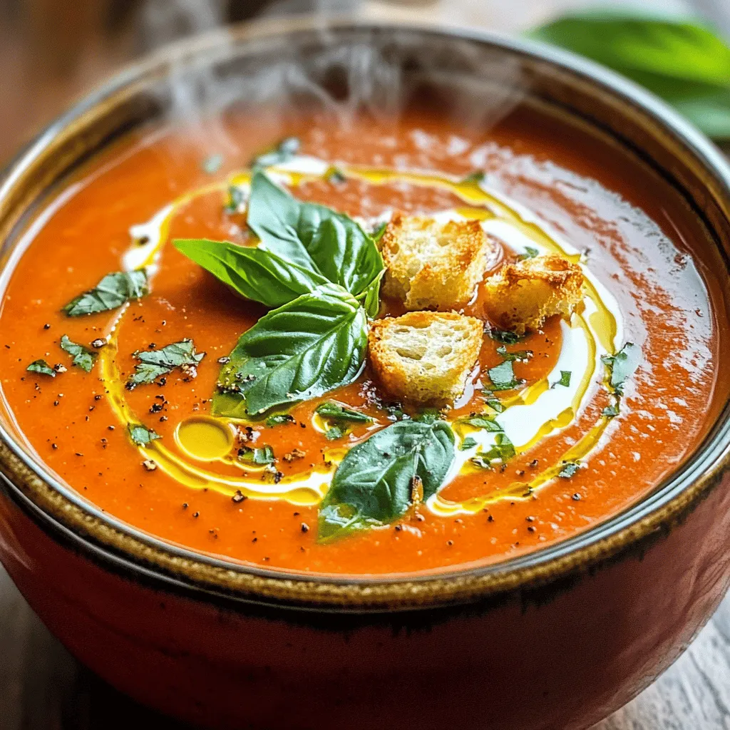 Creamy Tomato Basil Soup Comforting Flavorful Dish