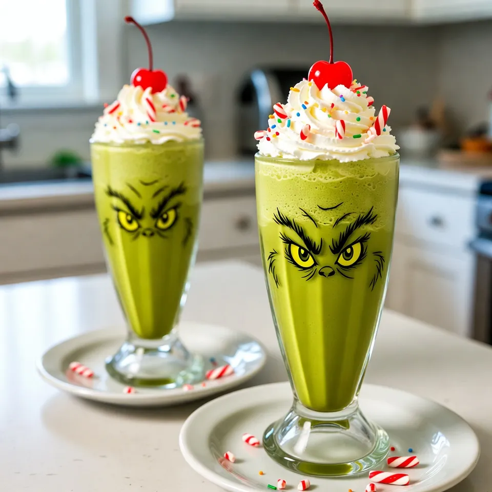 Festive Grinch Milkshake Cheery Holiday Treat