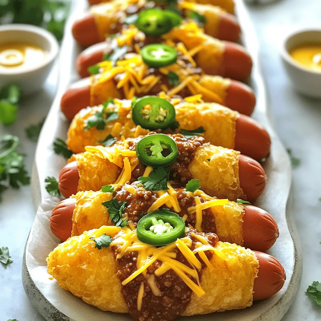 A chili cheese corn dog is a hot dog coated in a cornmeal batter. You fry it until golden brown and crispy. Then, you top it with warm chili and cheese. It’s a fun twist on the classic corn dog. This dish brings together savory flavors that make your taste buds dance.