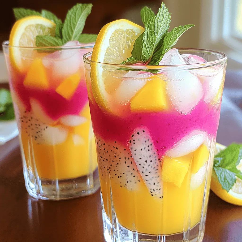Mango Dragon Fruit Lemonade Refreshing Summer Drink