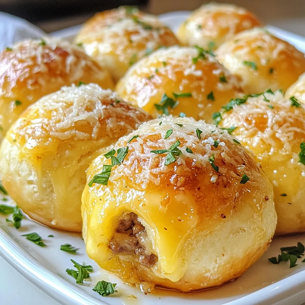 Garlic Parmesan Cheeseburger Bombs Delightful Snack Treat