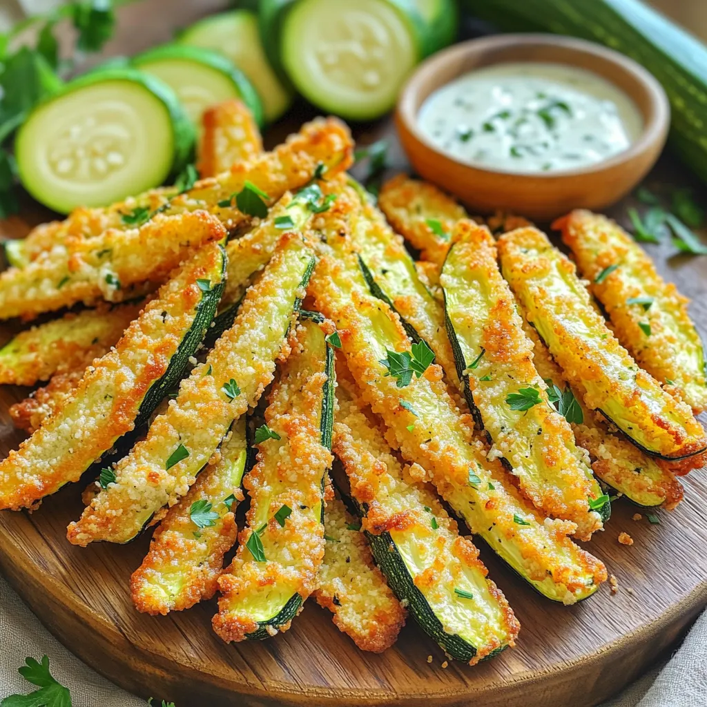Air Fryer Parmesan Zucchini Fries with Ranch Bliss