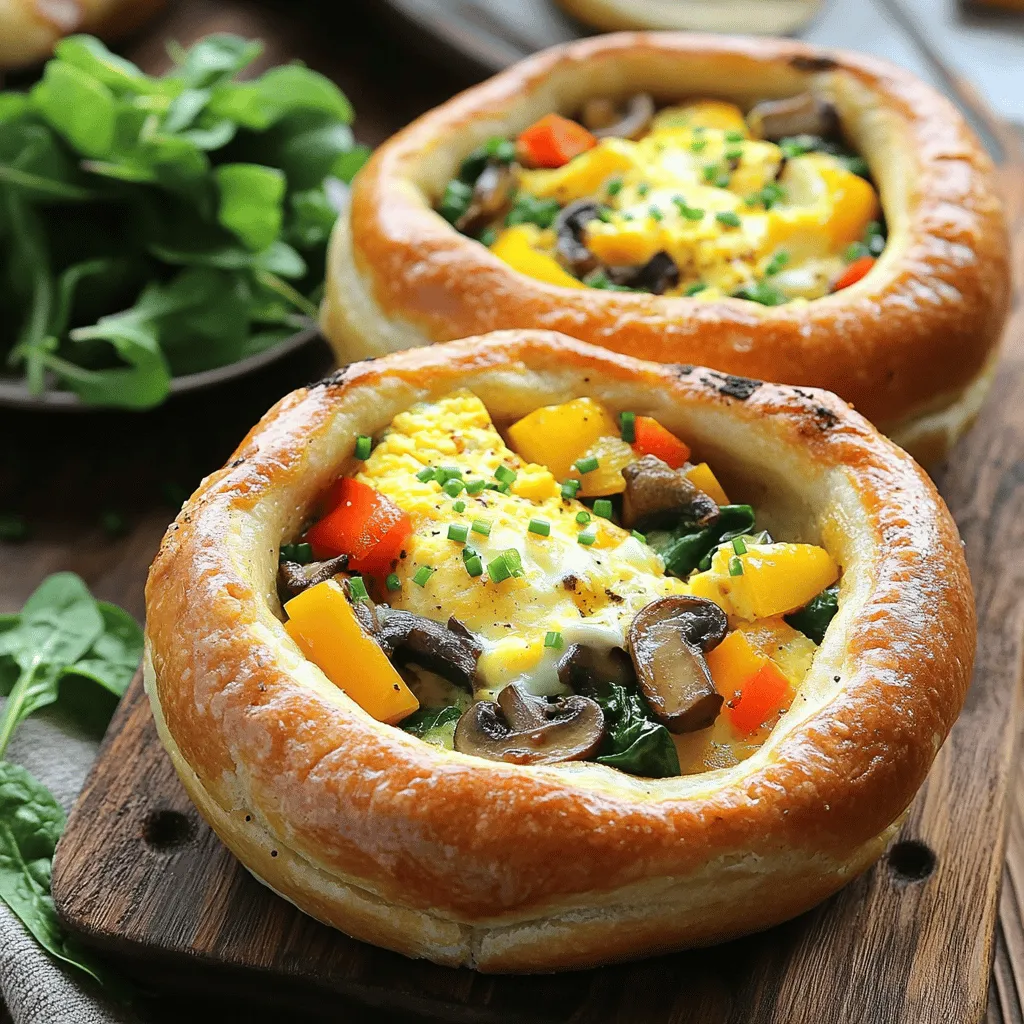 Quiche Stuffed Bagels Savory Breakfast Delight