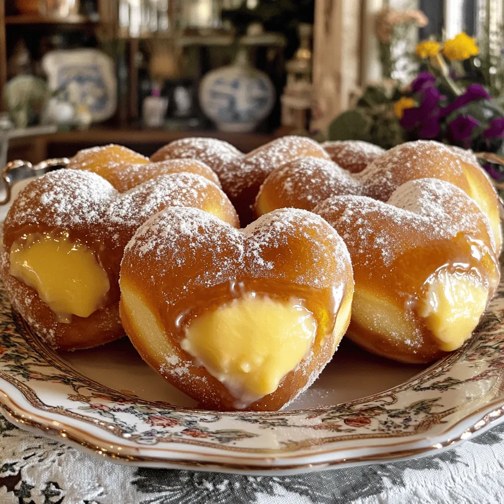 Crème Brûlée Heart Donuts Delightful Sweet Treats