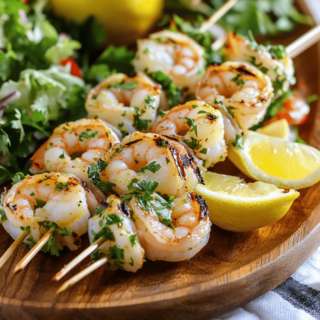 To make lemon herb grilled shrimp, you need fresh and simple ingredients. The main star is shrimp. I prefer large shrimp, about 1 pound, peeled and deveined. This size cooks quickly and stays juicy.