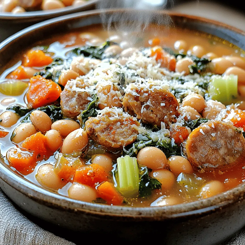 To make a hearty sausage soup, you need fresh and simple ingredients. The main star is, of course, the sausage. I love using Italian sausage for its rich flavor. You can choose mild or spicy, depending on your taste. Remove the casing before cooking.